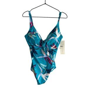 New! Profile by Gottex One‎ Piece Paradise V-Neck Tie Front